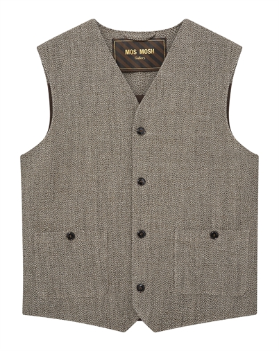 Mos Mosh Gallery - MMGConor Tweed Vest - Toffee
